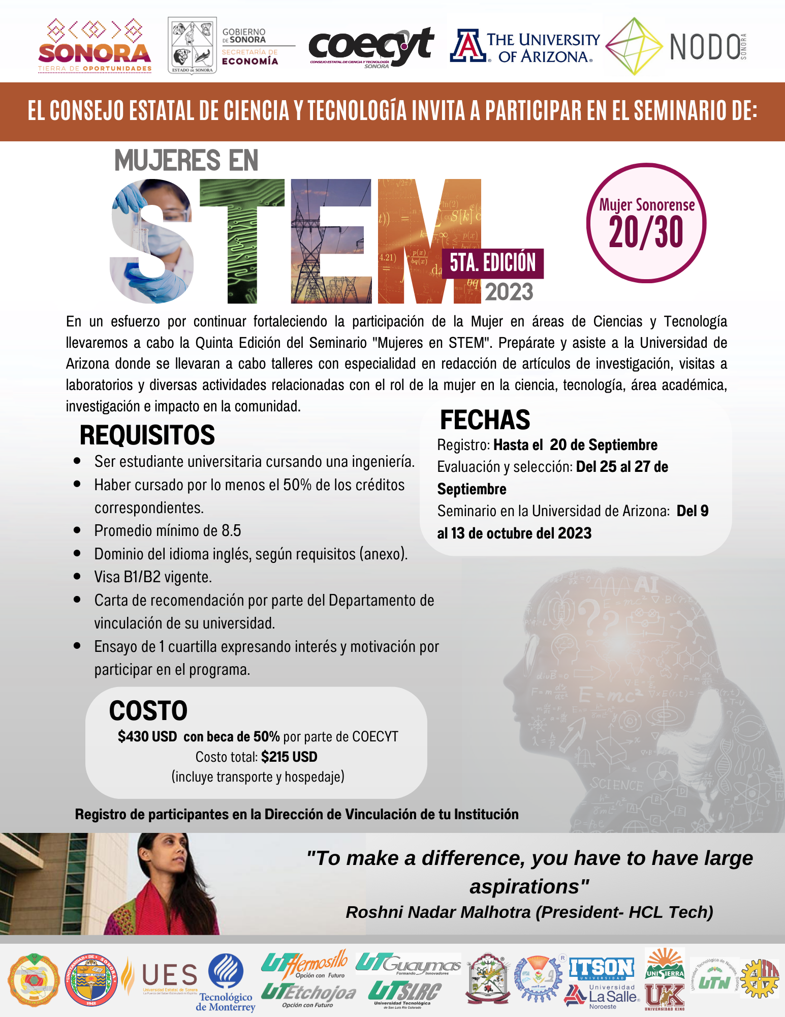 5ta Edición Seminario ''Mujeres en STEM''